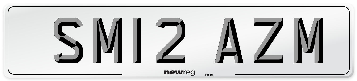 SM12 AZM Number Plate from New Reg